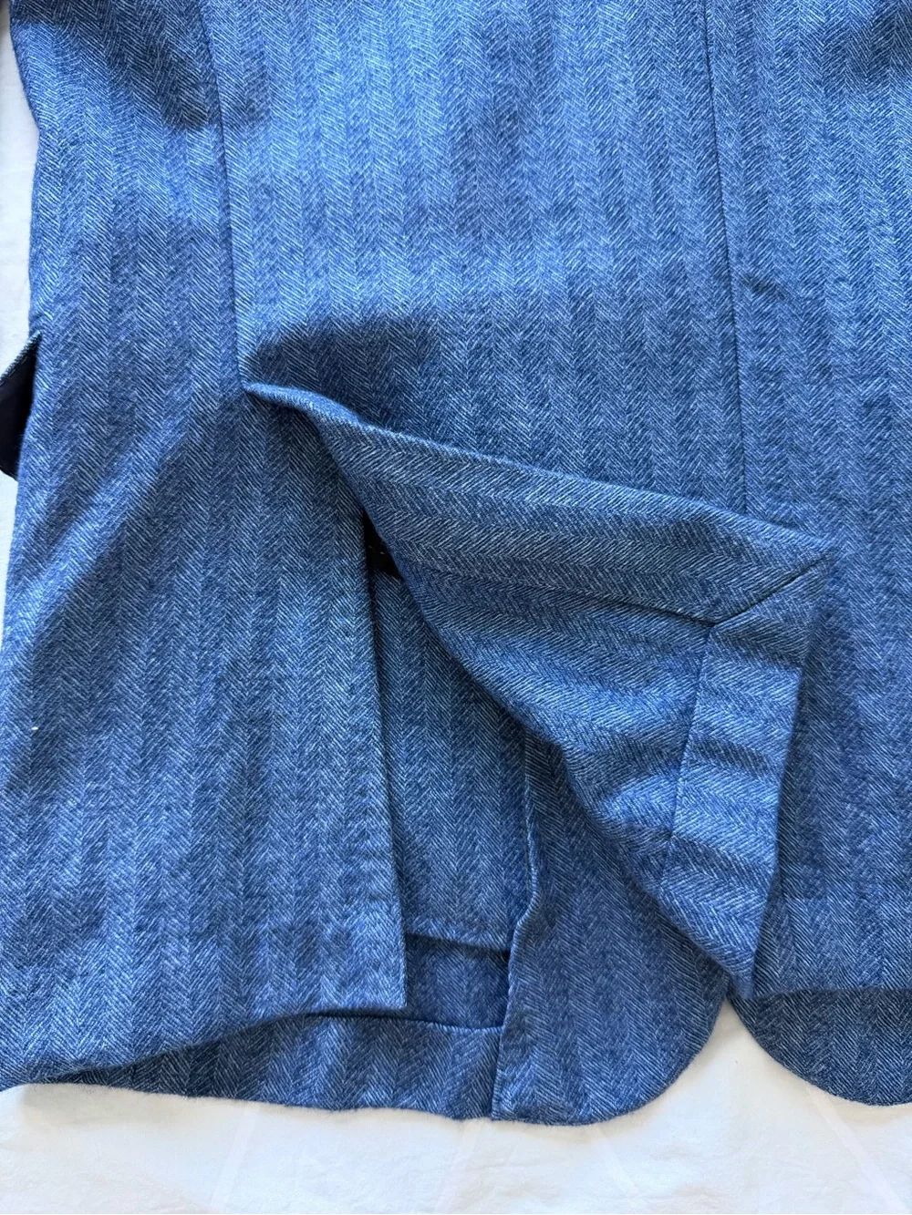 Hugo Boss Nobis Blue Herringbone Wool Blazer Sport Coat Men’s 42R